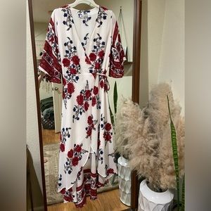 Reverse Wrap Midi Dress